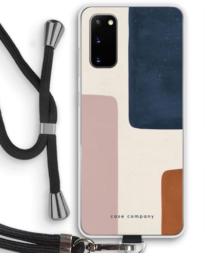 Case Company® - Hoesje met koord geschikt voor Samsung Galaxy S20 hoesje met Koord - Geo #5 - Telefoonhoesje met Zwart Koord - Bescherming aan alle Kanten en Over de Schermrand