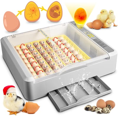 UniEgg™ Slimme Broedmachine XL V2 Nieuw model inclusief waterflesje - automatische keersysteem - met ingebouwde LED schouwlamp - ingebouwde hygrometer - draait de eieren automatisch - met Nederlandse handleiding