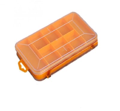 Opbergdoos voor gereedschap, 13 vakken, transparante box voor kleine onderdelen, draagbare hardware-opbergdoos (geel)