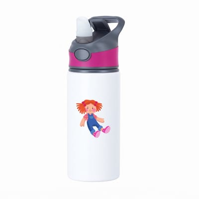 Hacebo® - pop waterfles met rietje roze - Meisje - Baby's - cadeau voor een peuter - speelgoed - water fles - 650ML