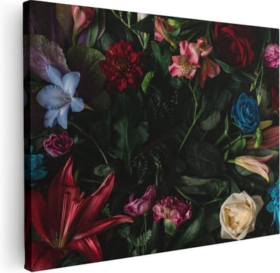 Artaza Canvas Schilderij Bloemen Stilleven - 40x30 cm - Klein - Wanddecoratie Woonkamer - Muurdecoratie Botanisch - Kamer Accessoires