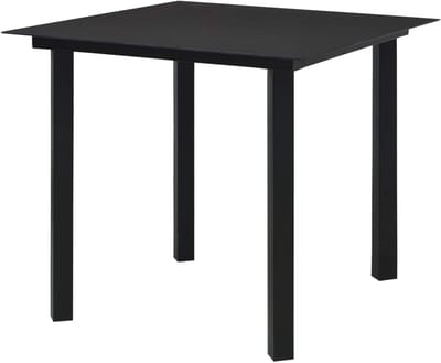 Tuin Eettafel - Buiten Tafel - Buiten Eten - Roestvrij Staal - 80x80x74 cm - Zwart