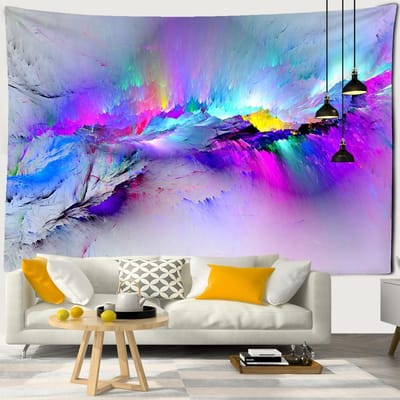 Tapisserie murale colorée à suspendre, art hippie, fond en tissu, nappe bohème, décoration de salon et de maison 95x70CM