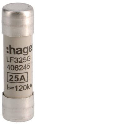 Hager Industriële Cilindrische Zekering 25A 500V 10x38mm - LF325G [10 Stuks]