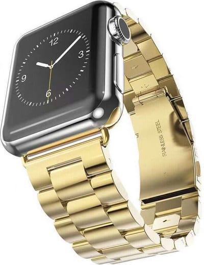Bandje geschikt voor Apple Watch 42/44MM - Maat One Size - Metalen band - Polsband - Vlindersluiting - Metaal - Rose Goud