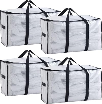 Opbergtas Set van 4 Stuks - Waterdichte Opbergdozen met Deksels en Handvatten, Ideaal voor Organisatie en Opslag
