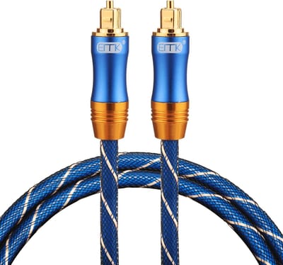 By Qubix - ETK Digital Toslink Optical kabel 1 meter - audio male to male - Optische kabel BLUE series - Blauw audiokabel soundbar