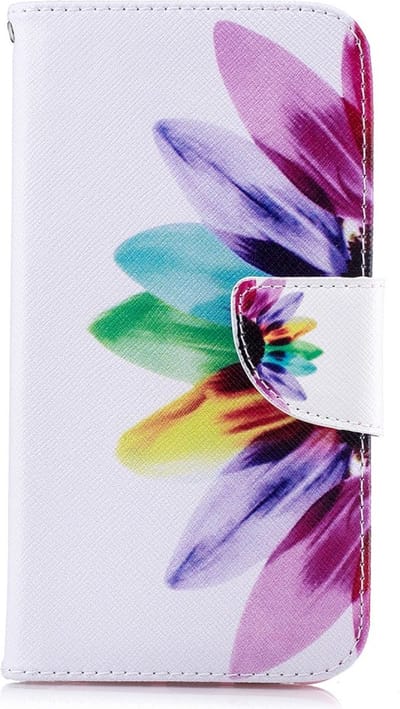 Peachy Bookcase Portemonnee Bloemen Hoesje wallet geschikt voor iPhone XR - Wit Roze