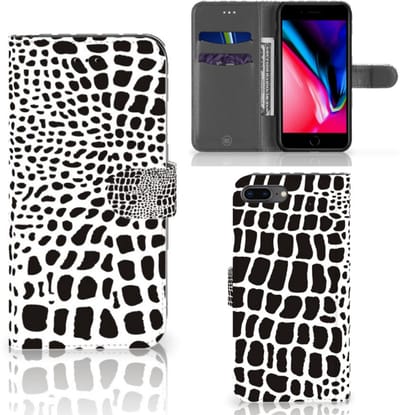 Book Case voor Apple iPhone 7 Plus | 8 Plus Telefoonhoesje met Pasjes Slangenprint