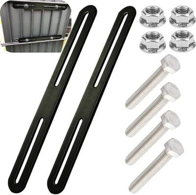 Bevestigingsset voor hekbrievenbus, 2 stuks, hekbevestiging, 215 x 24 mm, brievenbus, bevestiging brievenbus voor bevestiging aan poorten of hekken (zwart, 215 mm)