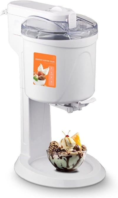 Automatische Ijsmachine - Slushie Maker Sorbet Machine - Zelf IJs Maken - Geluidsarme Technologie - 1L Capaciteit - Wit
