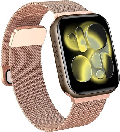 Bandje Geschikt voor Apple Watch 42/44/45/46 mm Bandje Milanees - Horlogebandje Geschikt voor Apple Watch 1-11 / SE (42/44/45/46 mm) Milanese Horlogeband Met Magneetsluiting - Rose Goud