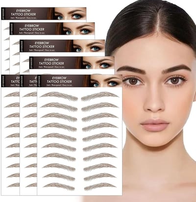Wenkbrauwstickers - Haarachtig Transfer - Make-up Aanbrengen - Waterdicht Duurzaam - 7 Vellen 77 Paar - Bruin