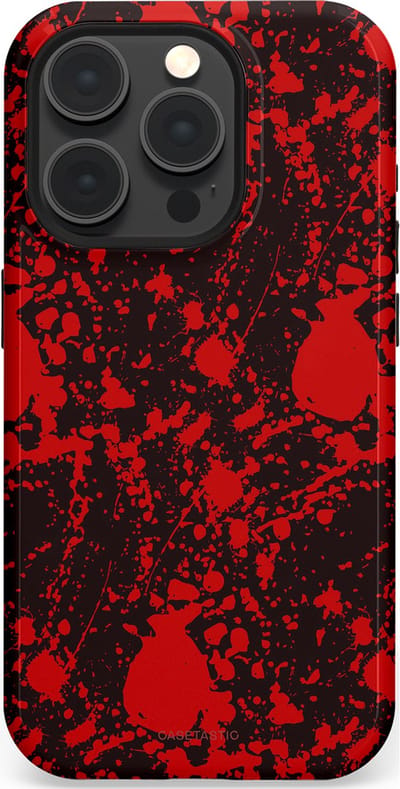 Casetastic Hoesje Geschikt voor Apple iPhone 15 Pro Magsafe - Stijlvolle Beschermende Duo-layer Case - In de schaduw van bloed