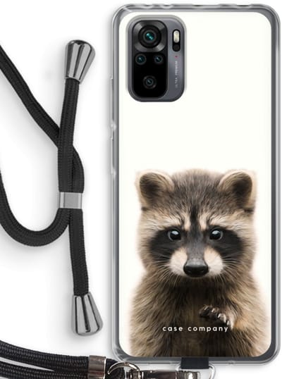 Case Company® - Hoesje met koord geschikt voor Xiaomi Redmi Note 10 Pro hoesje met Koord - Rocco - Telefoonhoesje met Zwart Koord - Bescherming aan alle Kanten en Over de Schermrand