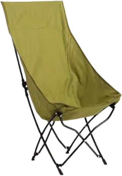 Kampeerstoel Hoge Rugleuning - Opvouwbare Stoel Buiten - Ontspannen in de Natuur - Ergonomische Ondersteuning - 70x51x97cm - Olijfgroen