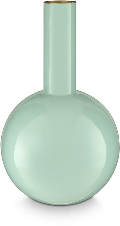 Pip Studio - Bloemenvaas - Woonaccessoires - Blauwe vaas - Metaal - 19x33cm