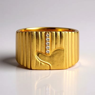 Cavill - Zilveren Ring 925 Sterling Zilver met 5 Witte Topaas 0 03 ct Pavé Zetting - Verguld - Moderne Elegante Ronde Edelstenen - Maten 17 18 19