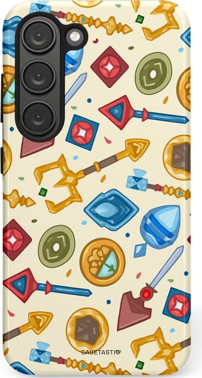 Casetastic Hoesje Geschikt voor Samsung S23 - Stijlvolle Beschermende Duo-layer Case - Magische Juwelen