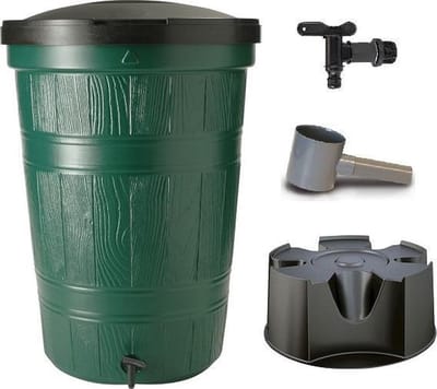 Regenton voordeelset: BeGreen 200L groen + BeGreen standaard + vulautomaat 70/80mm