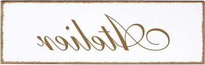 Decoratieve Deurhanger - Naambord Hout - Woonkamer Decoratie - Zelfklevende Bevestiging - 150x50mm - Atelier