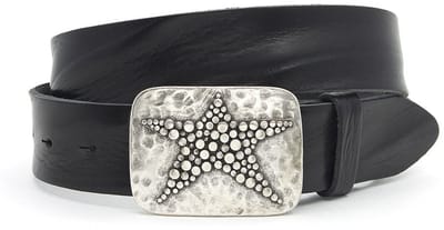 Buckle riem zwart - Dames riem - 4 cm breed - Leer - Jeans riem - Casual - Maat 90