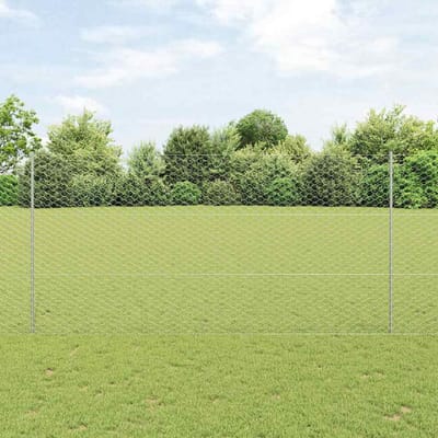 vidaXL - zeshoekig - gaasgek - met - palen - 25 - x - 1,5 - m - Gegalvaniseerd - staal
