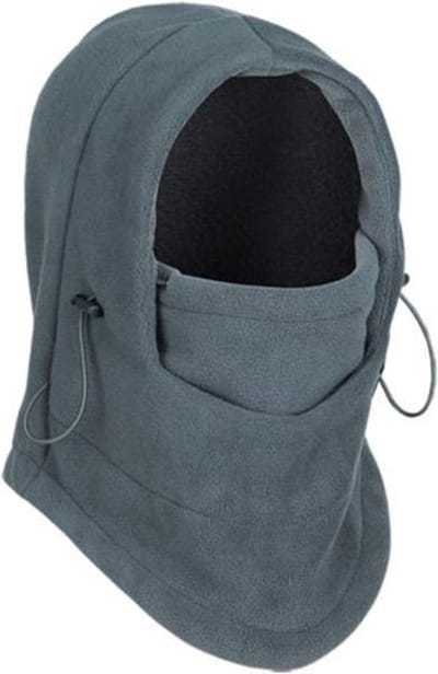 New Age Devi - Fleece Bivakmuts - Wintermuts - Motormasker - Balaclava - Wintersport - Unisex - Grijs - Breekbaar