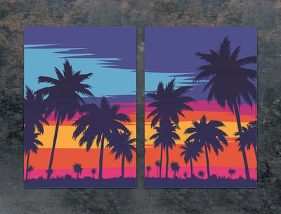 TMK ArtDeko - Snijplank - Glazen Beschermplaat - 35x52 cm - Palm Motief