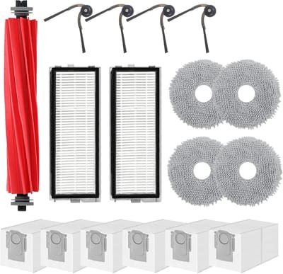 17 Stuks Accessoires Vervangende geschikt voor Roborock QV 35A/35S Robotstofzuiger - Stofzuiger onderdeel - Stofzuigeraccessoires - 1 Hoofdborstel, 4 Zijborstels, 2 HEPA-filters, 4 Schoonmaakdoeken, 6 Stofzakken