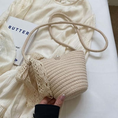Sac bandoulière polyvalent pour femmes nouveau style pour femmes Sac à épaule tissé à la main Ins gray