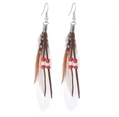 Jomide Oorhangers Boho Veren Wit