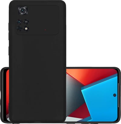 Hoesje - Geschikt voor Xiaomi Poco X4 Pro 5G - Sterk & Shockproof - Hoes Cover - Siliconen Case - Zwart