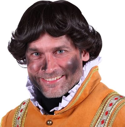 Pieten pruik Midas donkerbruin volwassen