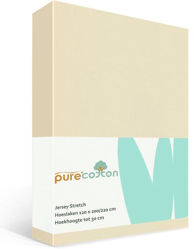 Hoeslaken 120x200 - tot 30 cm Hoekhoogte - 100% Katoen Jersey - Meer Kleuren - Strijkvrij - Lange Levensduur - Creme