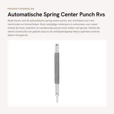 Dailygoods- Center Punch Automatische Veerbelaste - Stalen Constructie - Antisliphandgreep - Pre-boren Gereedschap - Hoogwaardige Duurzaamheid - Conische Punt - Pons