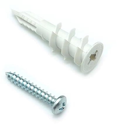 Gipsplaatankerset met Nylonboor en Schroeven - 50 Stuks