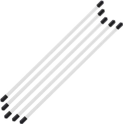 Set van 6 transparante, stijve buizen, plastic buizen met rubberen doppen, ronde, harde buizen, doorzichtige, voorbereide opbergbuizen voor opbergkralen, spelden en knoppen, lengte 301 mm, binnendiameter 6 mm