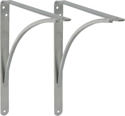 AMIG Plankdrager/planksteun van metaal - 2x - gelakt zilvergrijs - H150 x B125 mm - boekenplank steunen - tot 105 kg