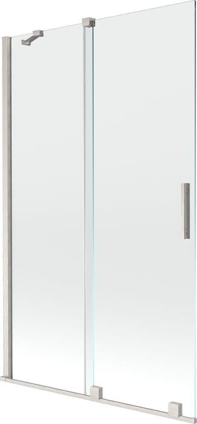 Mexen Velar badwand tweevleugelig verschuifbaar 110 x 150 , transparant, geborsteld nikkel - 896-110-000-01-97