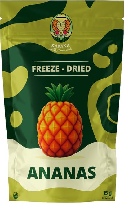 Karana Ananas Gevriesdroogde Gezonde Snack | 3/9 Pack | Natural | Gevriesdroogde Fruitstukjes | Ananas | Exotisch Fruit