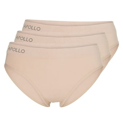 Apollo - Dames slip - Beige - Maat L - Dames ondergoed - 3-Pack - Dames boxershort - Sloggie ondergoed