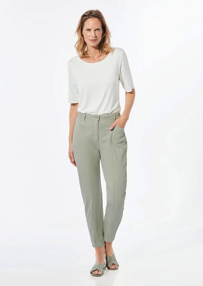 7/8-broek SARA met taps toelopende pijpen - grijsgroen - Gr. 38 van Goldner Fashion