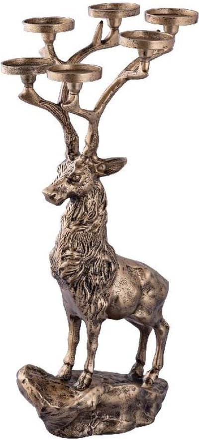 PTMD XL Kandelaar HERT Dixon - 30x35x70 cm - Aluminium - Messing
