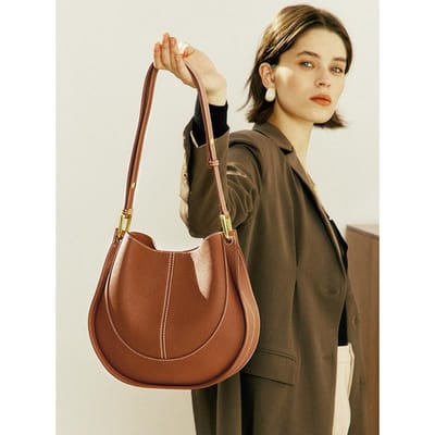 Nieuwe Toplaag Koeienhuid Crossbody Tas Niche Licht Luxe Dames Tas Ontwerp Eén-schouder Zadel Tas Echt Leer Tas Dames Tas beige