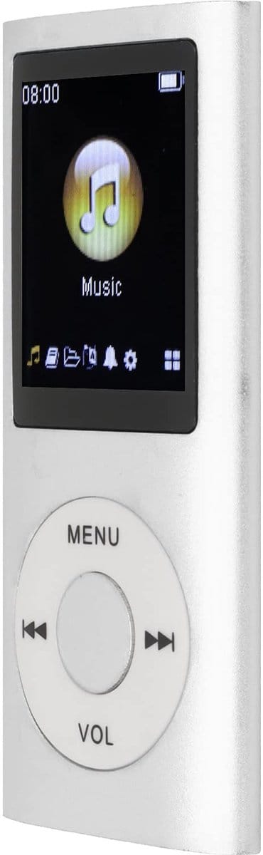 Allecto - MP3-muziekspeler - Draagbare muziekspeler met verliesvrij geluid - Slank design - 64 GB opslag - Geschikt voor kinderen en vrienden - Zilver