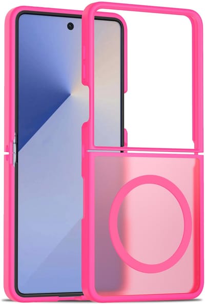 Hoesje Geschikt voor Samsung Galaxy Z Flip 7 - Neon Roze - Casemania Matte Armor Back Cover - Geschikt voor MagSafe