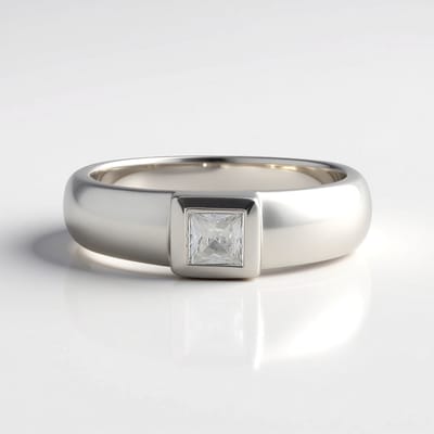 Cavill - Zilveren ring met Cambodjaanse princess zirkoon 0,512 ct - Geplatineerd 925 Sterling zilver - Elegant, tijdloos, smal design