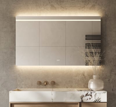 Schaere - Badkamerspiegel - Directe en Indirecte Verlichting - Spiegel Verwarming - Touch Sensor - Kleurenwissel - 120X70 cm
