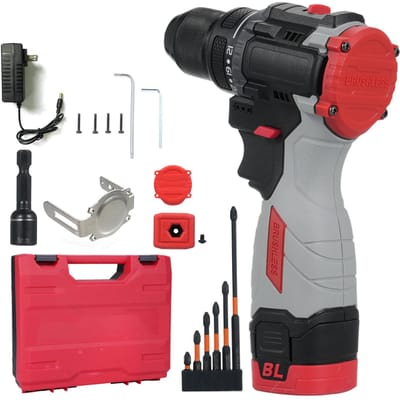 Perceuse à percussion 16,8V Perceuse électrique sans balais Set Perceuse rechargeable avec batterie et chargeur 45N.M US Plug & 1 Battery